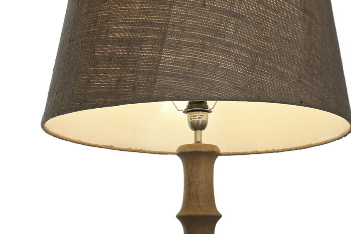DKD Home Decor Lámpara de Pie de Madera y Yute Tallada 58x58x178 cm DKD Home Decor Lámpara de Pie de Madera y Yute Tallada 58x58x178 cm