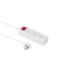MicroConnect GRU003W-SWITCH Regleta Enchufes Schuko 3 Tomas 1.5 m Blanco