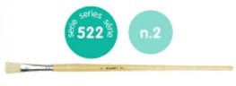 MILAN Pack de 6 Pinceles de Cerda Plano Nº 2 Serie 522 Mango Largo