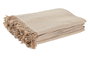 DKD Home Decor Plaid Basicos Marron Claro Blanco 260x230 cm (2 Unidades) Algodon Reciclado Poliester Reciclado Flecos