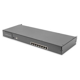 Digitus Conmutador KVM Cat.5 8 Puertos Ethernet Montaje en Rack 1U Negro