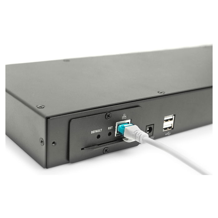 Digitus Conmutador KVM Cat.5 8 Puertos Ethernet Montaje en Rack 1U Negro