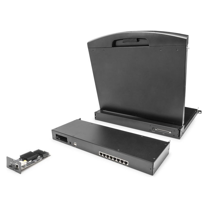 Digitus Conmutador KVM Cat.5 8 Puertos Ethernet Montaje en Rack 1U Negro