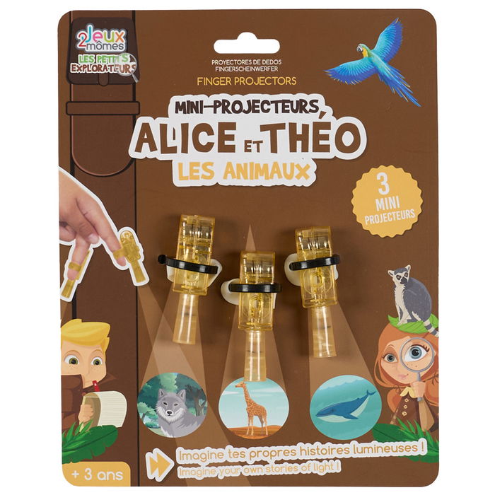 Jeux 2 momes Juego de 3 Mini Proyector Dedo Petits Explora Colección