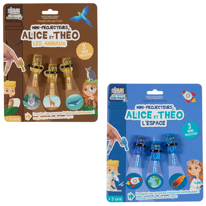 Jeux 2 momes Juego de 3 Mini Proyector Dedo Petits Explora Colección