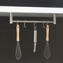 Emuca Colgador adhesivo de cocina con 5 ganchos Supra, Acero inoxidable