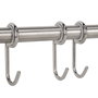 Emuca Colgador adhesivo de cocina con 5 ganchos Supra, Acero inoxidable