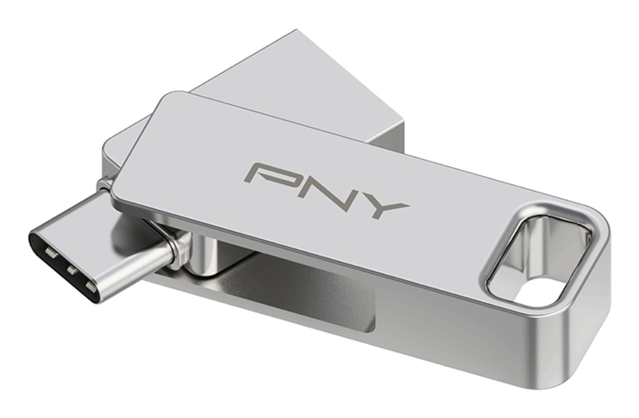 PNY DUO LINK Memoria USB 128 GB USB Type-A / USB Type-C 3.2 Gen 1 Velocidad de Lectura 200 MB/s Acero Inoxidable