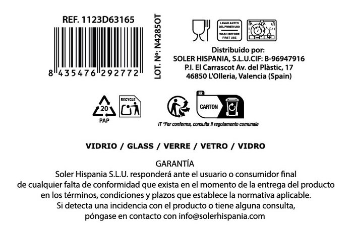 La Mediterranea Copa de Coñac Bois 340 ml (48 Unidades) inevitable