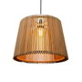 New Garden Lámpara Colgante Okinawa 40 con Estructura de Bambú Tratado, Ø39 x 28 cm, Color Marrón, IP44 Resistente para Exterior