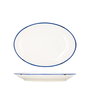 Summa Set de 6 Platos Llanos Ovales Coupe Marfil y Azul