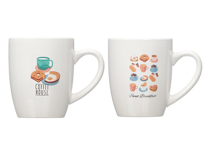 Vessia Taza Porcelana Coffee House Surtidos 350 ml (12.4 x 10 x 8.3 cm) (Set de 27)