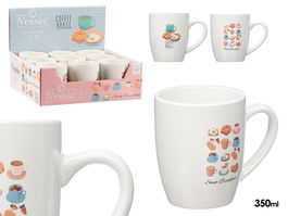 Vessia Taza Porcelana Coffee House Surtidos 350 ml (12.4 x 10 x 8.3 cm) (Set de 27)