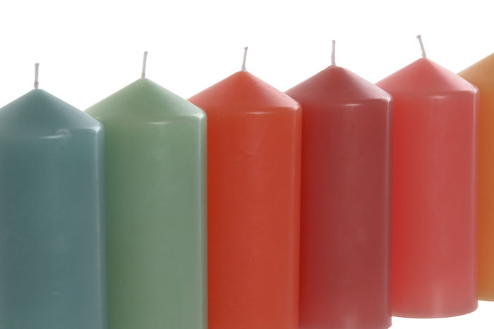 DKD Home Decor Vela Multicolor 6.7 x 15 x 6.7 cm (6 Unidades) Cera Parafina 70h