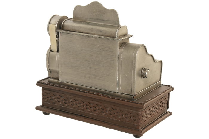 DKD Home Decor Decoración Metal Caja Plateado y Marrón