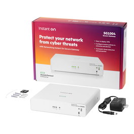 HPE Networking Instant On Secure Gateway SG1004 EU, 4 Puertos Gigabit, Firewall de Seguridad para Red Empresarial