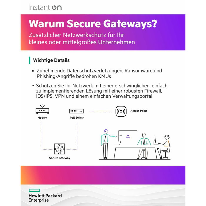 HPE Networking Instant On SG1004 Secure Gateway de 4 puertos Gigabit HPE Networking Instant On SG1004 Secure Gateway de 4 puertos Gigabit