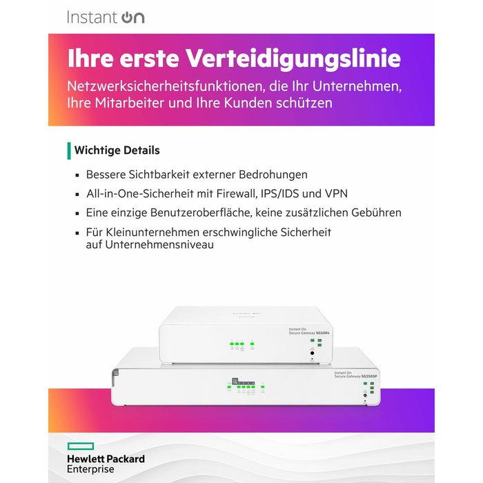 HPE Networking Instant On SG1004 Secure Gateway de 4 puertos Gigabit HPE Networking Instant On SG1004 Secure Gateway de 4 puertos Gigabit