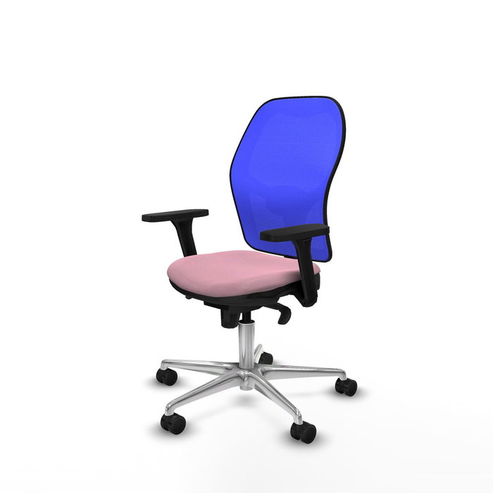PIQUERAS Y CRESPO Silla de oficina Jorquera con mecanismo Sincro, Rosa y Azul
