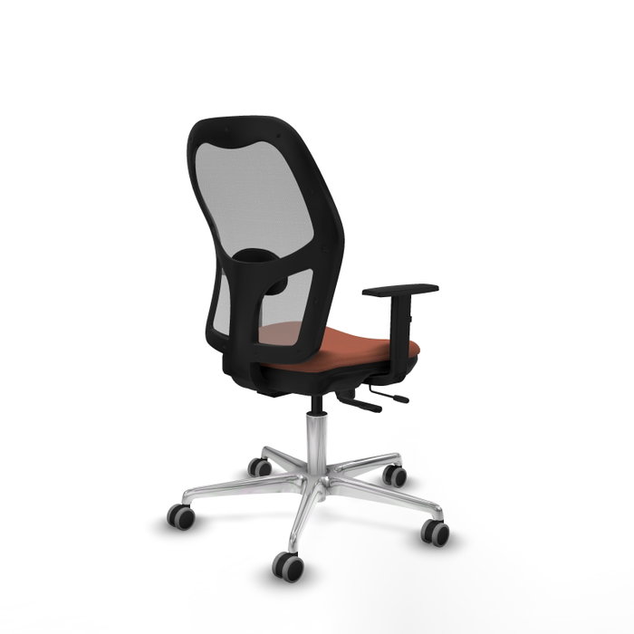 PIQUERAS Y CRESPO Silla de oficina Jorquera con mecanismo Sincro/Traslack, Tela Marrón y Malla Gris PIQUERAS Y CRESPO Silla de oficina Jorquera con mecanismo Sincro/Traslack, Tela Marrón y Malla Gris
