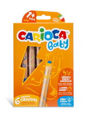 Lapices De Colores Carioca Baby 3 En 1 Estuche De 6 (Incluye Sacapuntas)