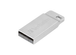Verbatim Metal Executive USB 2.0 Drive 64GB, Carcasa Metálica Pequeña, Resistente al Agua y al Polvo con Llavero