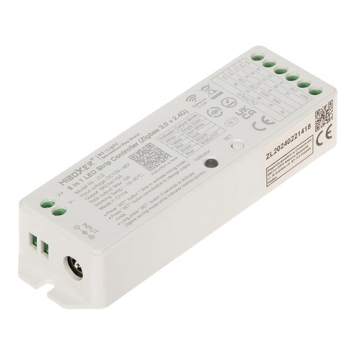 Miboxer Controlador LED Classic-Serie 5in1 RGB-WW (RGB-CCT) DC12~48V Zigbee 3.0/2.4G Milight/Miboxer Miboxer Controlador LED Classic-Serie 5in1 RGB-WW (RGB-CCT) DC12~48V Zigbee 3.0/2.4G Milight/Miboxer