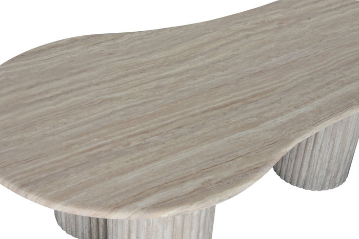 DKD Home Decor Mesa Centro Moderno Beige Granito/MDF 130x70x45 cm