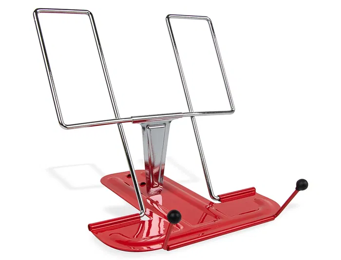Liderpapel Atril Base Metálica Ángulo Ajustable Soporte Parte Posterior 195x235 mm Color Rojo