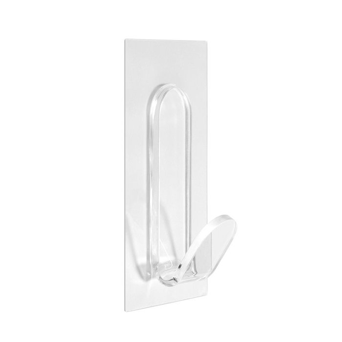 Inofix Colgador Adherente Reutilizable "j" Transparente 1296-0, Fijación Micro Ventosas, Peso Máximo 5kg