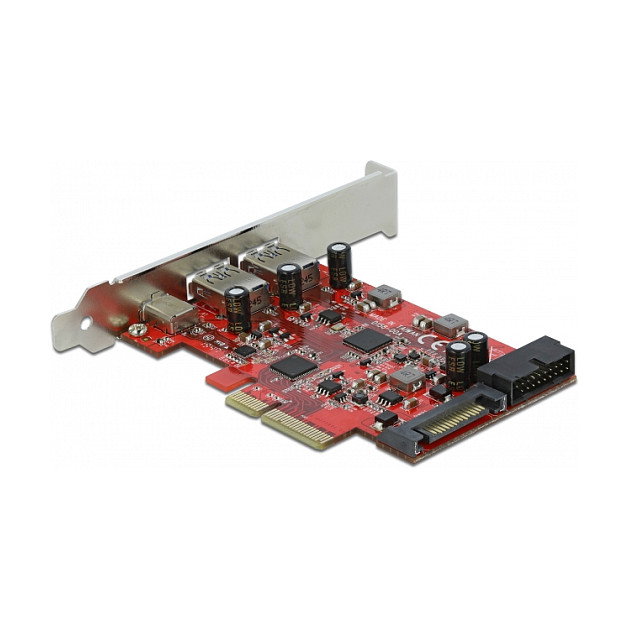 DeLOCK 90492 Tarjeta PCI Express x4 con 1 x USB Type-C, 2 x USB Type-A y 1 x cabezal interno USB
