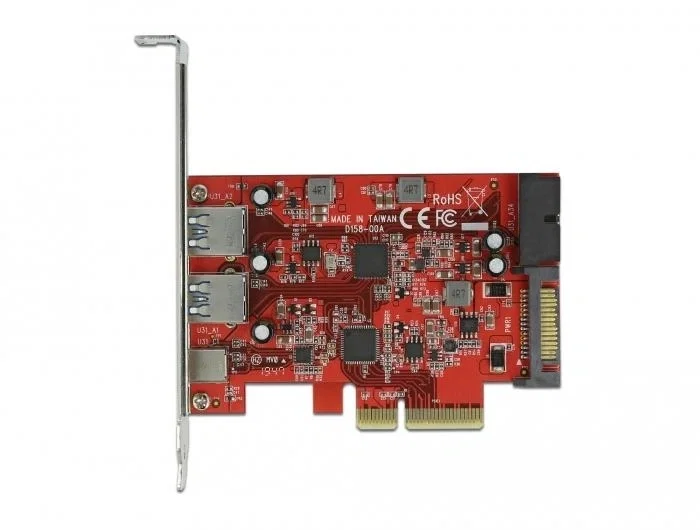 DeLOCK 90492 Tarjeta PCI Express x4 con 1 x USB Type-C, 2 x USB Type-A y 1 x cabezal interno USB