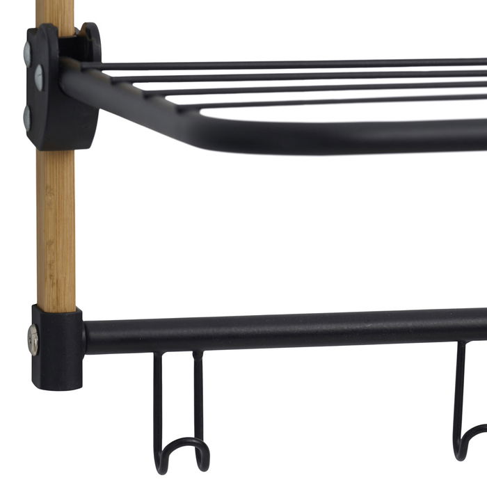 Day Tendedero Para Puerta Metálico Plástico Bambú 45x28x100 cm Capacidad 5 kg