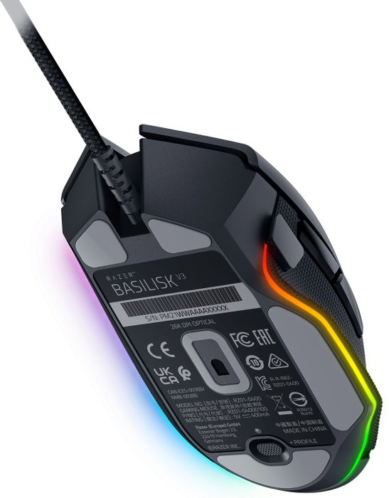 Razer Basilisk V3 Ratón Gaming para Diestros USB Óptico 26000 DPI Negro