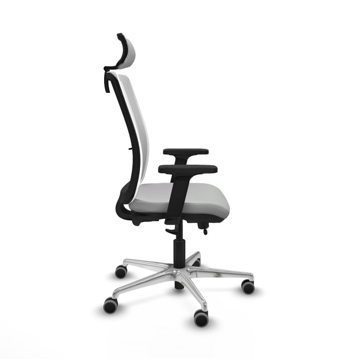 PIQUERAS Y CRESPO Silla de oficina Haches con mecanismo Sincro/Traslack, Gris claro y Blanco