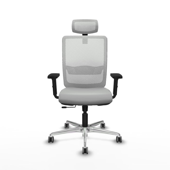 PIQUERAS Y CRESPO Silla de oficina Haches con mecanismo Sincro/Traslack, Gris claro y Blanco
