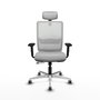 PIQUERAS Y CRESPO Silla de oficina Haches con mecanismo Sincro/Traslack, Gris claro y Blanco