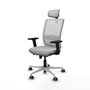 PIQUERAS Y CRESPO Silla de oficina Haches con mecanismo Sincro/Traslack, Gris claro y Blanco