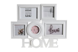 DKD Home Decor Marco Multifoto Blanco para 5 Fotos