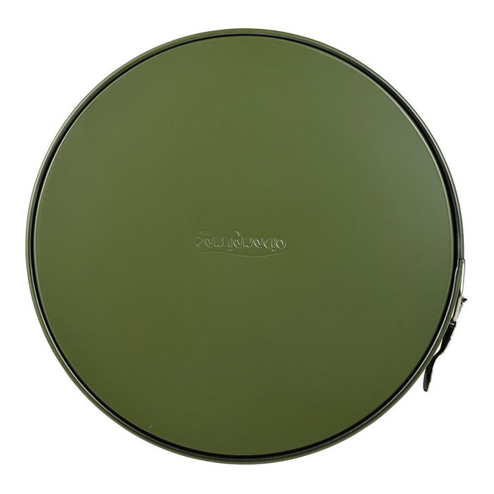San Ignacio Molde Redondo Desmontable Experto Acero al Carbono Ø26 x 6.8 cm Color Verde Oliva para Hornos Antiadherente Interior