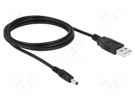 DeLOCK Cable de Alimentación USB A a DC 3,5 x 1,35 mm, 1,5 m, Negro