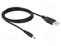 DeLOCK Cable de Alimentación USB A a DC 3,5 x 1,35 mm, 1,5 m, Negro