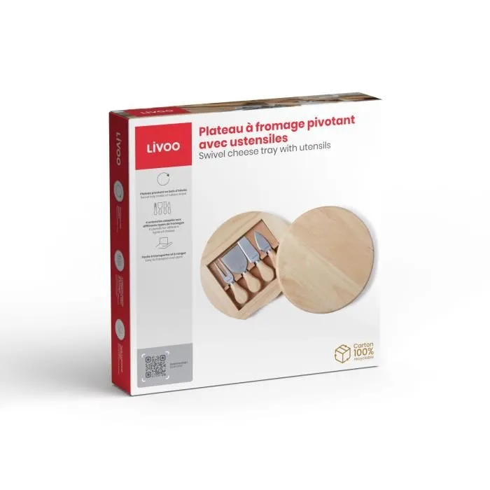 Livoo MEN28 Meseta para Queso con Cuchillos y Pala para Queso Livoo MEN28 Meseta para Queso con Cuchillos y Pala para Queso