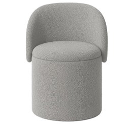 DKD Home Decor Reposapiés Convertible de Chenilla y Madera Gris Claro