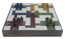 DKD Home Decor Juego de Mesa Parchís de Mango y Resina Lacado