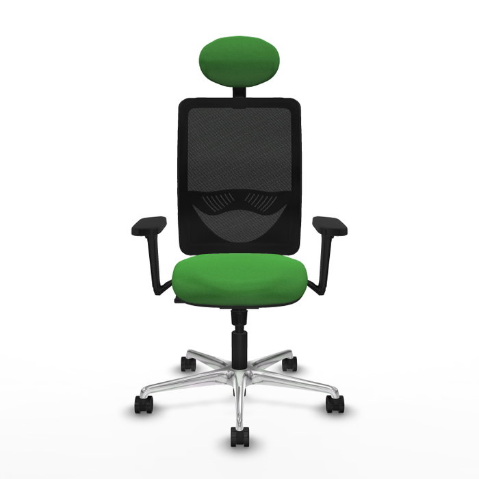 PIQUERAS Y CRESPO Silla de oficina Zulema con mecanismo Sincro, verde y negro