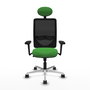 PIQUERAS Y CRESPO Silla de oficina Zulema con mecanismo Sincro, verde y negro