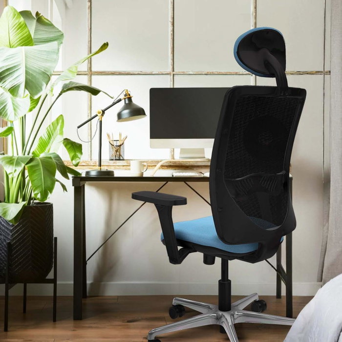 PIQUERAS Y CRESPO Silla de oficina Zulema con mecanismo Sincro, verde y negro