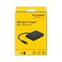 DeLOCK Adaptador USB-C a HDMI 4K 30 Hz con Puerto USB-A y USB-C PD de 60W, Negro, Ref. 64091