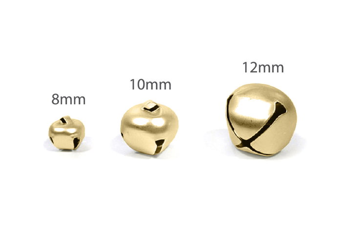 Innspiro Cascabeles de Metal Color Oro 8mm, 10mm y 12mm